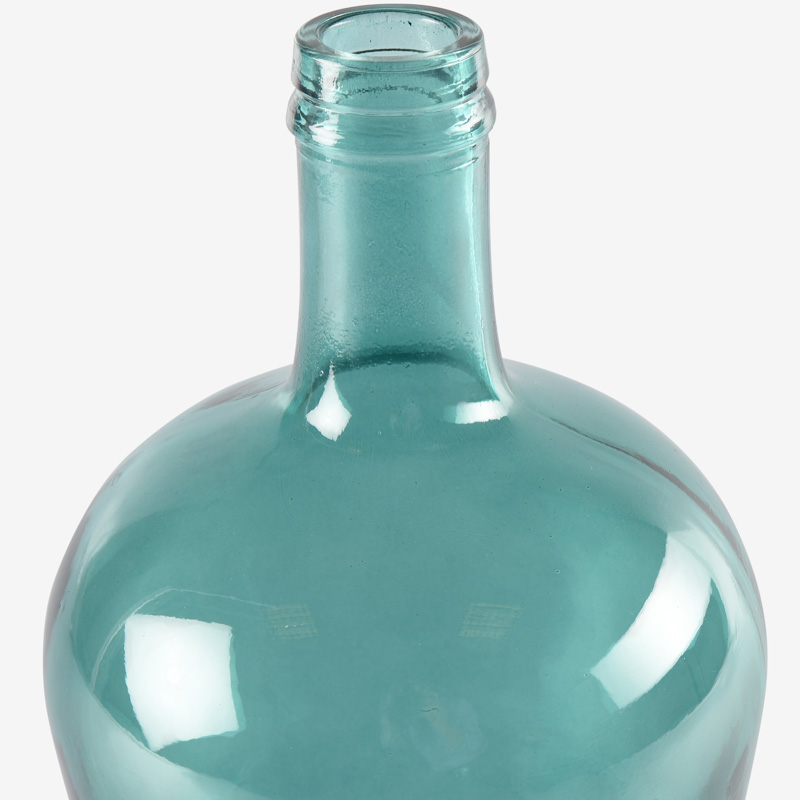 Vase 'Dame Jeanne' bleu canard 4L bleu canard en verre L'Incroyable